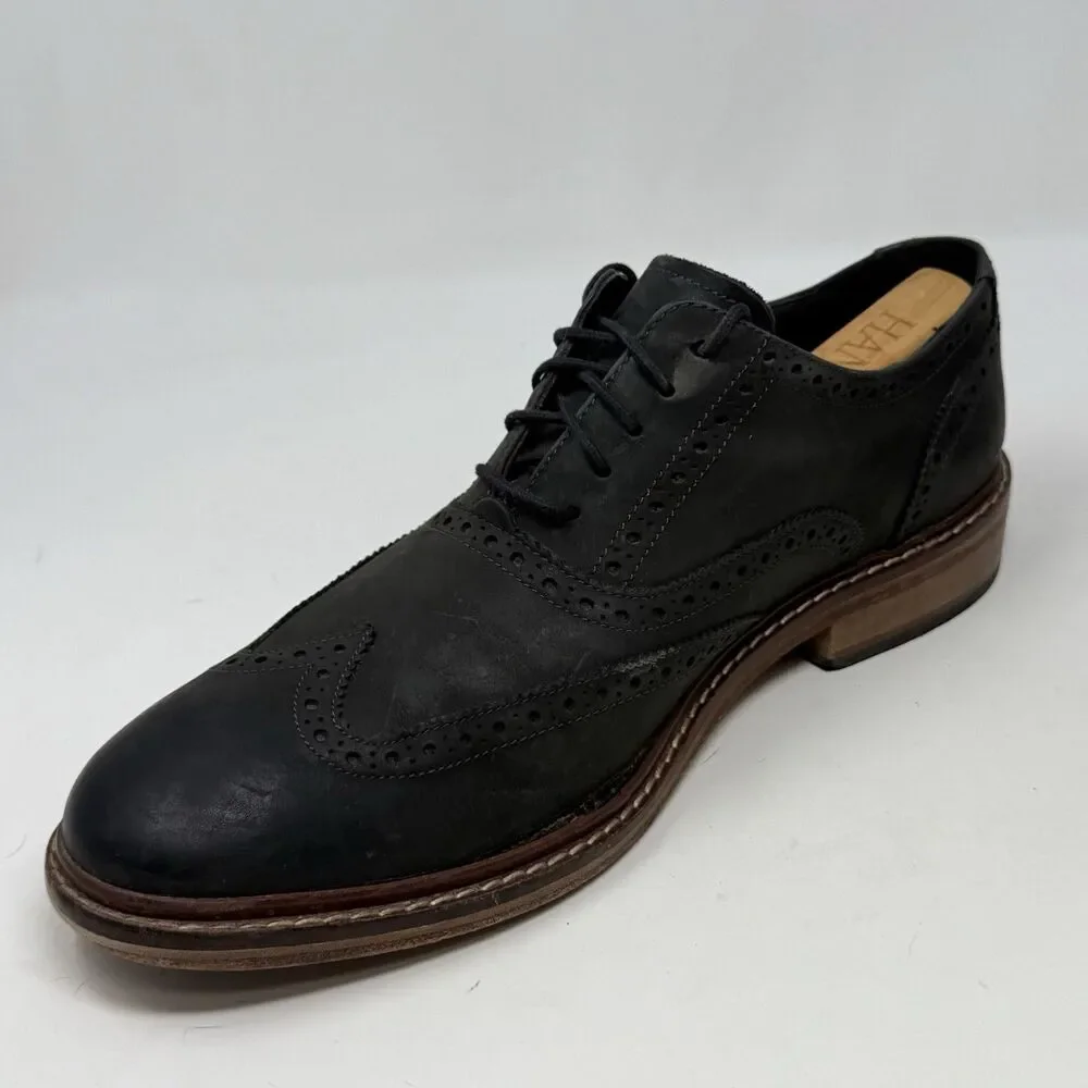 Cole Haan Colton Oxford Shoes Mens 11 Black Leather Wingtip Classic Dress Office